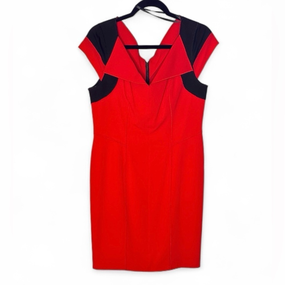 SHANI Red and Black Mini Dress Size 8 - Picture 4 of 8